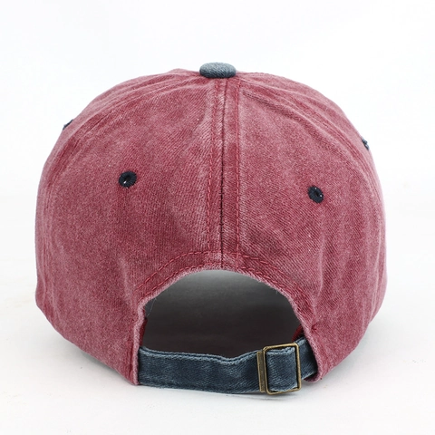 Gorra De Béisbol De Algodón Lavado Vintage Estilo USA Bordado Bloque De Color Protección Solar Ajustable Unisex