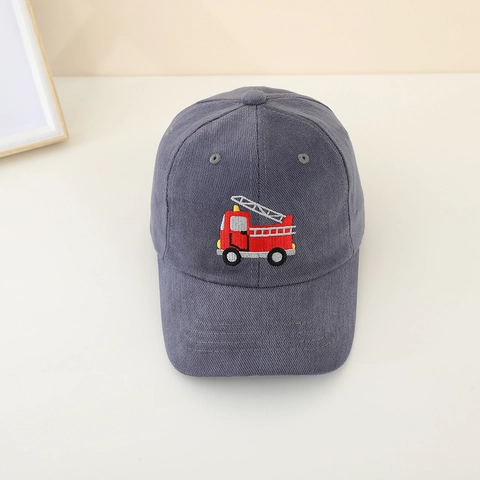 Cappello Da Baseball Bambini Velluto Cotone Ricamo Camion Dei Pompieri Regolabile Protezione Solare Traspirante Cappello Ragazzi Ragazze