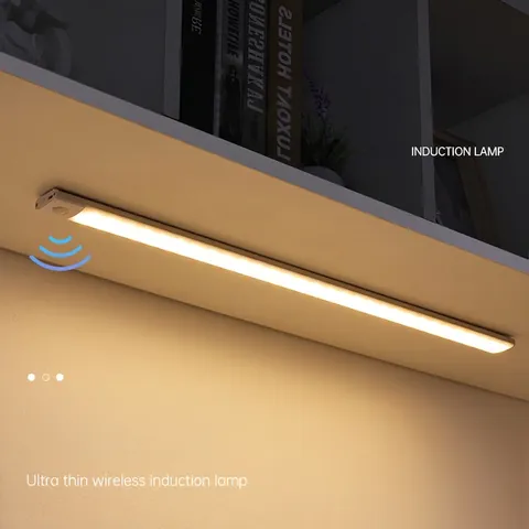 Luce Notturna LED Con Sensore Di Movimento Ultra Sottile Lega Di Alluminio Ricaricabile Striscia Magnetica Senza Fili Per Armadio