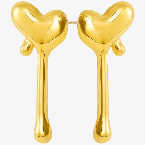 Flüssigmetall Herz Ohrstecker Für Damen 304 Edelstahl 18K Gold Silber Plattiert Minimalistisch Geometrischer Schmuck Geschenk