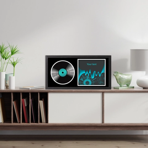 Vinyl Record Display Frame MDF Wood Plexiglass Minimalist Rectangular Wall Mounted Desktop Stand Home Art Decor