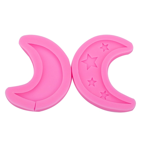Stampo Silicone Luna Stella Mezzaluna Fondant Cioccolato Cottura Decorazione Torta Flessibile DIY Resina Argilla Strumenti