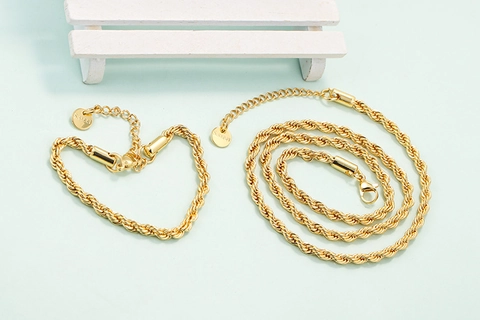 Stainless Steel Rope Chain Bracelet Minimalist Twist Link Adjustable Jewelry For Men Women Hip Hop Style