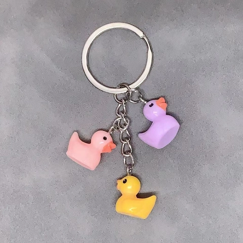 Cute Cartoon Little Duck Keychain Resin Animal Pendant Colorful Mini Bag Charm Backpack Accessory For Kids Women
