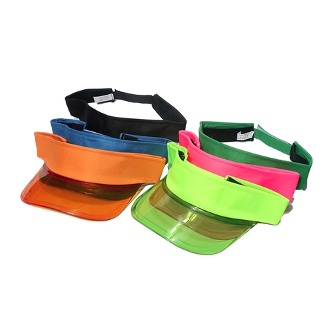 Sun Visor Hat TPU Transparent Brim Polyester Adjustable UV Protection Summer Outdoor Sports Empty Top Cap Women