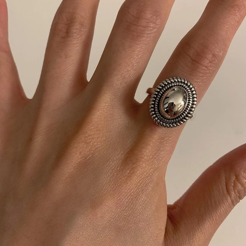 Retro Spiegeloberfläche 925 Sterling Silber Ring Minimalistische Geometrische Ovale Form Verstellbar Schmuck Für Damen