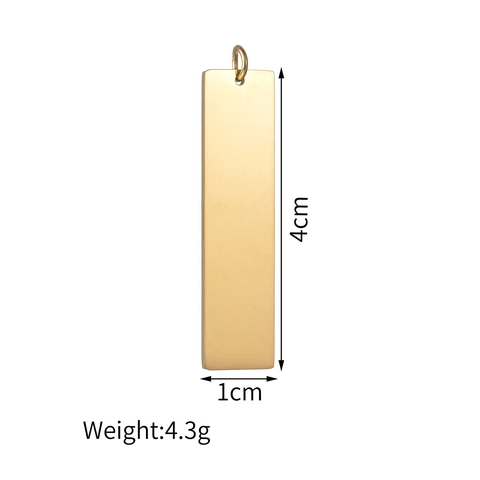 Rechthoekige Staafhanger Roestvrij Staal Gepolijst Blanco Tag DIY Sieraden Component Minimalistisch Unisex Modeaccessoire