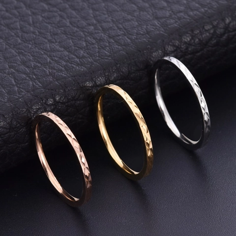 Luxury High End Stainless Steel Rings For Women Gold Silver Rose Gold Plated Rhombus Clover Texture Finger Ring Fashion Jewelry Gift