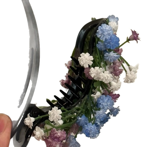 Handgefertigte Acryl Blumen Haarklammern Süßes Schleierkraut Florale Entenschnabelklemme Neuer Chinesischer Stil Eleganter Kopfschmuck