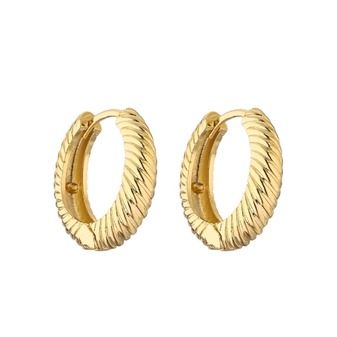 Twisted Hoop Ohrringe Kupfer Vergoldet Croissant Seil Textur Oval Rund Minimalistisch Retro Ohrschmuck Für Frauen