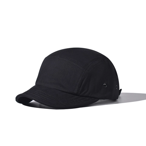 Five Panel Camper Hat Cotton Canvas Solid Color Adjustable Strap Short Brim Outdoor Sun Protection For Men Women