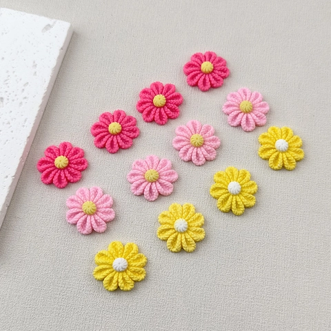 Resin Flower Charms Flatback Daisy Sunflower Shapes For DIY Crafts Phone Case Hair Clips Decoration Jewelry Making Colorful
