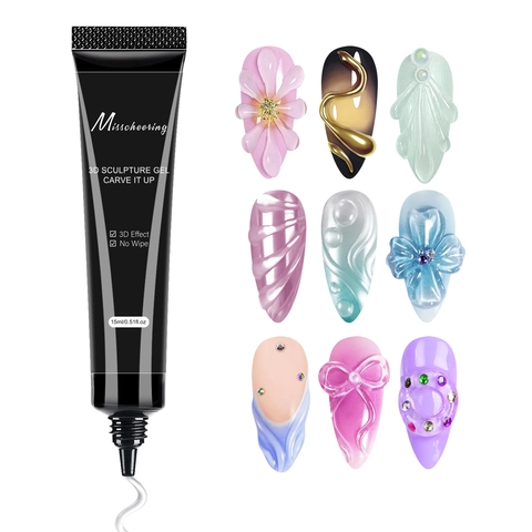 3D Skulptur Nagelgel Ohne Abwischen Modellierkleber Für Nail Art DIY Dekoration Transparentes Harz Tubendesign Profi