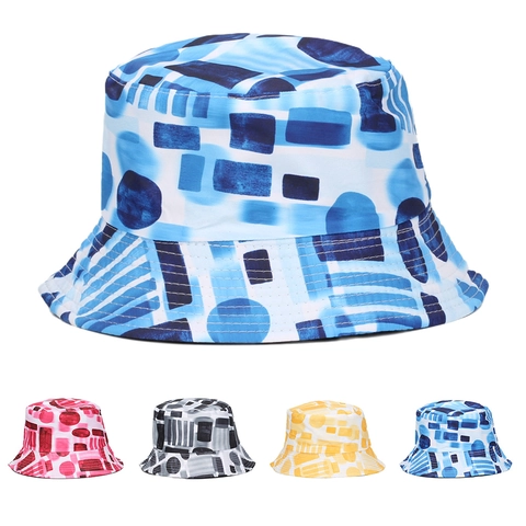 Anglerhut Polyester Atmungsaktiv Sonnenschutz Outdoor Lässig Abstrakt Geometrischer Druck Street Style Unisex Faltbar