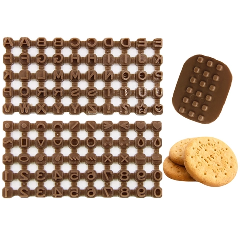 Alfabet Nummer Koekjesstempel Vorm Voedselveilig Plastic Beweegbaar Type Fondant Reliëf DIY Bakgereedschap