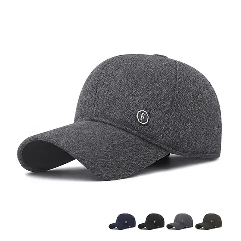 Herren Winter Baseballkappe Wolle Fleece Gefüttert Warm Ohrenklappen Winddicht Dicke Outdoor Mütze