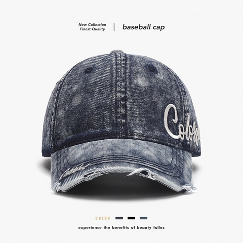 Washed Denim Baseball Cap Distressed Vintage Stickerei Verstellbare Baumwolle Sonnenhut Für Männer Frauen Outdoor