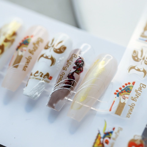 Stickers Nail Art Opéra De Pékin Ultra Minces Adhésifs Style Chinois Essence Nationale Masques Décoration Manucure