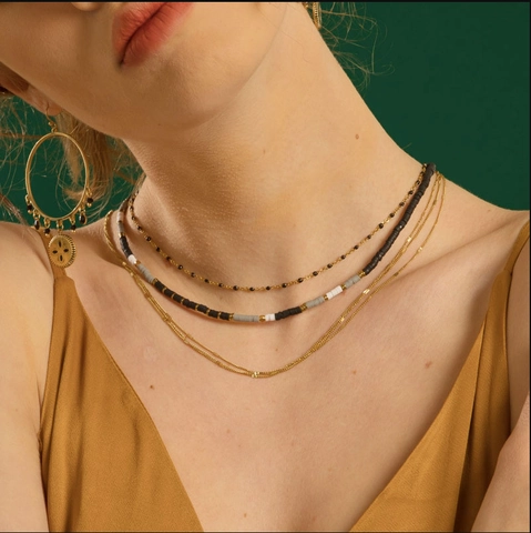Collana Di Perle Heishi In Argilla Polimerica Acciaio Inossidabile Placcato Oro 14K Bohemien Estate Spiaggia Gioielli Colorati Per Donne