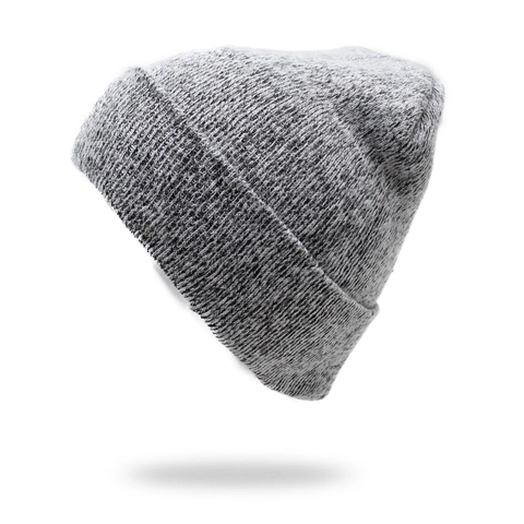 Women Winter Warm Beanie Hat Rabbit Hair Cotton Blend Ribbed Knitted Folded Cuff Solid Color Soft Pullover