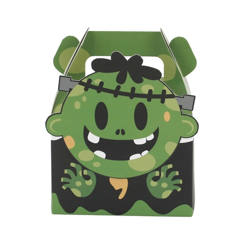 Halloween Cartoon Gift Boxes Mummy Witch Black Cat Frankenstein Patterns Cardboard Treat Bag Handle Party Favor Box