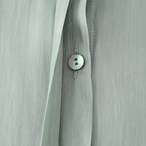 Women Satin Blouse Long Sleeve Lapel Button Shirt With Waist Tie Elegant Solid Color Tops