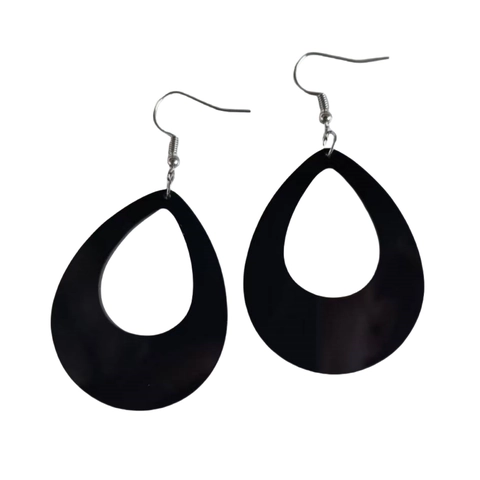 Neon Waterdrop Acrylic Earrings Hollow Out Geometric Teardrop Dangle Earrings Alloy Hook Women Trendy Jewelry