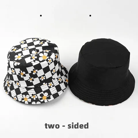 Digital Print Bucket Hat Reversible Sun Protection Cotton Polyester Floral Tropical Leaf Streetwear Fashion