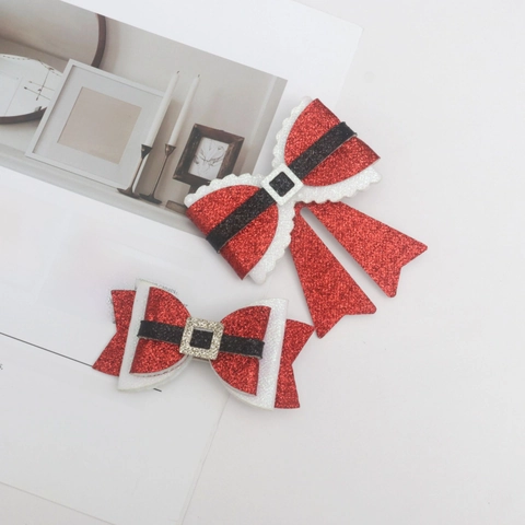 Barrettes À Cheveux Nœud De Noël Paillettes Pailletées Bois De Renne Flocon De Neige Père Noël Pour Filles Enfants Accessoires