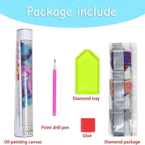 DIY Diamond Painting Kit Acrylic Round Rhinestone Zodiac Animals Dreamy Bubble Style Home Wall Art Decor
