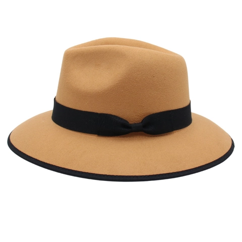 Chapeau Fedora À Bord Large Coton Feutre Vintage Style Britannique Jazz Avec Noeud En Ruban Pour Hommes Femmes