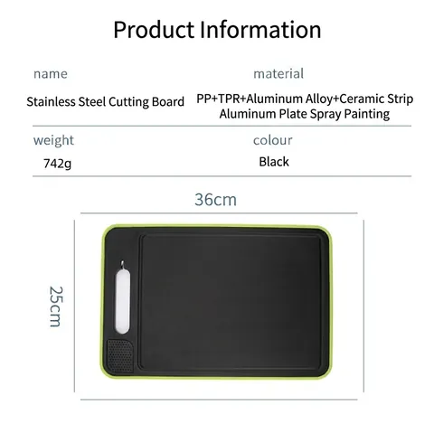 Multifunctional Cutting Board Aluminum Alloy Defrosting Tray With Built-In Sharpener And Garlic Grinder Non-Slip Double-Sided Kitchen Tool