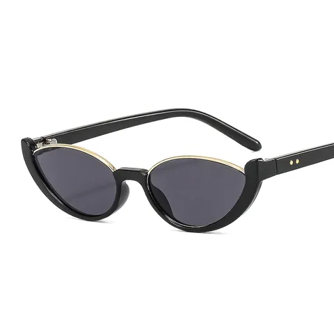 Women Retro Cat Eye Sunglasses UV400 Protection Small Oval Plastic Metal Frame Vintage Fashion Outdoor Travel Colorful