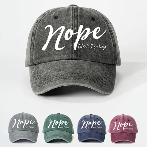 Cappello Da Baseball In Cotone Lavato Regolabile Vintage Retro Nope Not Today Protezione Solare Sport Unisex