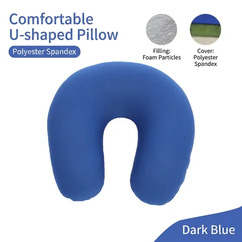 U-Shaped Travel Neck Pillow Foam Particle Filling Ergonomic Support Portable Soft Solid Color For Office Flight Home