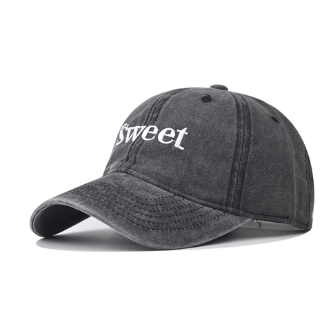 Casquette De Baseball En Coton Lavé Broderie Sweet Style Distressed Rétro Chapeau De Soleil Hommes Femmes