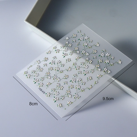 5D Embossed Nail Art Stickers Self Adhesive Long Lasting Floral Lace Designs For DIY Manicure Women Nail Decoration