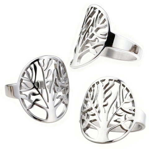 Hollow Tree Of Life Ring Edelstahl Vintage Bohemian Personalisiertes Schmuckzubehör Für Damen Herren
