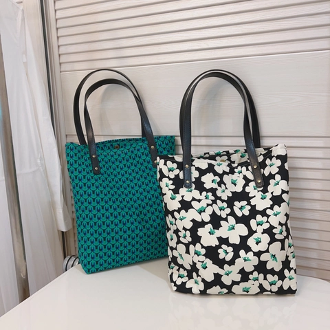 Borsa Tote Vintage In Tela Di Cotone Da Donna Con Manico In Pelle Stampa Floreale Geometrica Borsa A Spalla