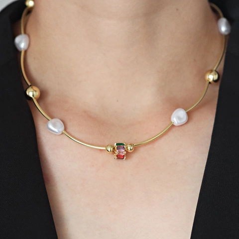 Mode Böhmisch Kupfer Halskette Für Damen Vergoldet Künstliche Perle Herz Strass Anhänger Halsschmuck Geschenk