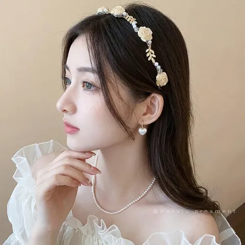 Cerchietti Per Capelli Retro Francesi Eleganti Künstliche Perle Strass Fiore Fasce Per Donne Ragazze Matrimonio Compleanno Festa Accessori