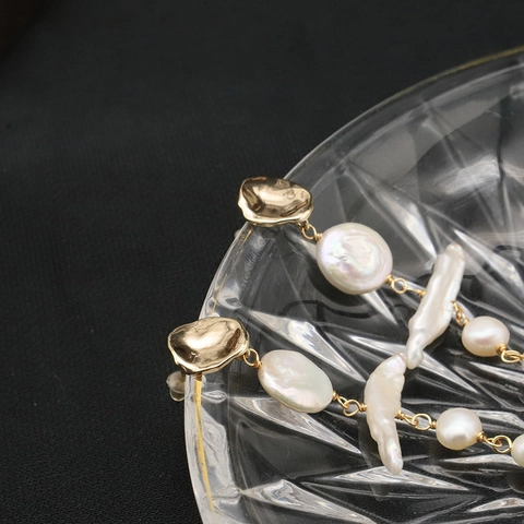 Orecchini Pendenti Süßwasserperle Barocche Nappa Lunga Perla de Agua Dulce Naturale Acqua Dolce Con Silver Earring Post Vintage Placcato Oro Donna