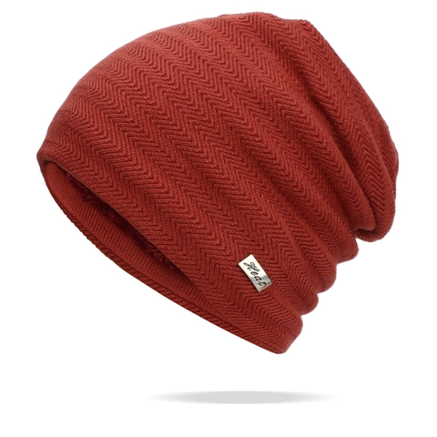 Gorro De Punto De Invierno Con Forro De Felpa Y Patrón De Espiga Etiqueta De Metal Cálido Para Mujeres Hombres