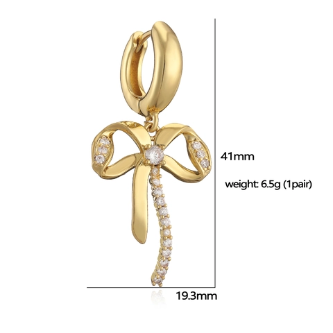 Eleganti Gioielli in Rame con Fiocco per Donna Orecchini e Collana con Perle Artificiali e Strass Accessorio Stile Pendolare