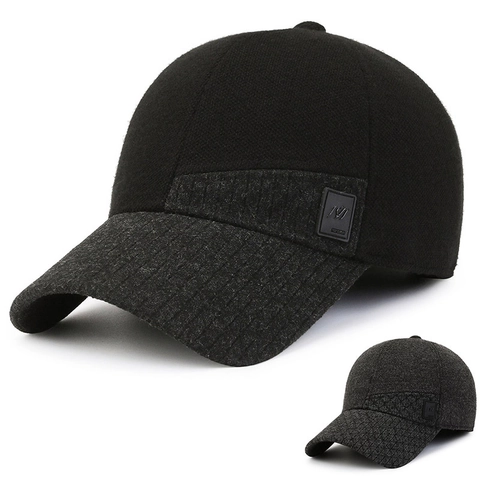 Herren Winter Baseballkappe Mit Klappbarem Ohrenschutz Verdickte Warme Wollfilz Verstellbare Outdoor Hut
