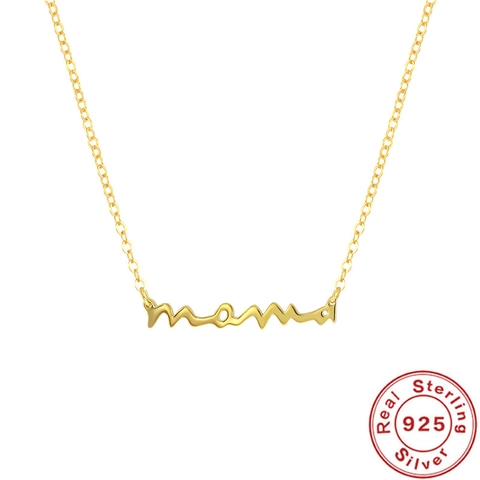 Collana Con Ciondolo Lettera Mama In Argento Sterling 925 Catena Da Clavicola Minimalista Gioielli Per Donna Regalo Mamma