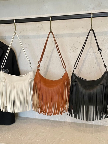 Sac À Épaule À Franges Pour Femmes Bohème Vintage Tassel Sac Bandoulière Cuir PU Grande Capacité Bandoulière Réglable
