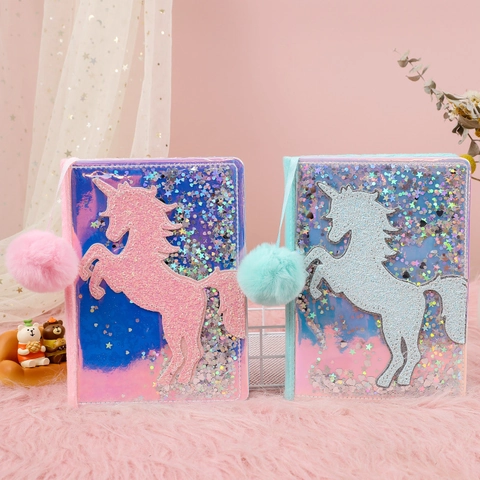 Quaderno Unicorno Peluche Lustrini Sabbie Mobili Diario Da Sogno Regalo Cancelleria Per Ragazze Simpatico Kawaii Morbido Libro Scrittura