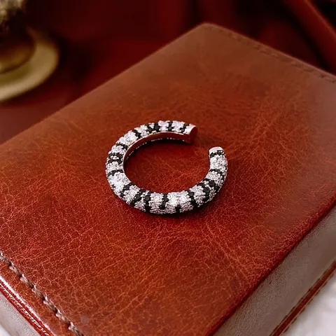 Anillos Abiertos Retro Franceses Para Mujeres Cobre Zircón Ajustable Rayado Corazón Estilo Nicho Joyería Elegante Accesorios