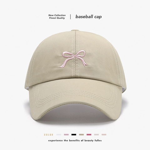 Damen Baumwolle Baseballkappe Mit Schleifenstickerei Pferdeschwanzloch Verstellbar Sommer Sonnenschutz Mode Outdoor Weiches Top